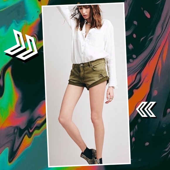 FP High Rise Irreplaceable Short Army Cutoffs - Picture 8 of 9